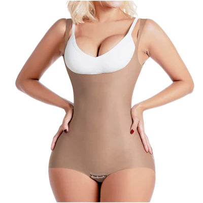 SP23NC | OPEN BUST DAILY USE BODYSUIT TUMMY CONTROL FOR WOMEN | ULTRA LIGHT MICROFIBER